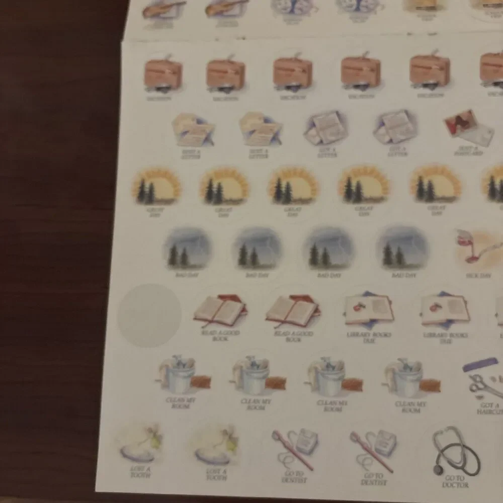 American Girl Calendar Stickers From 1998 Year Calendar
